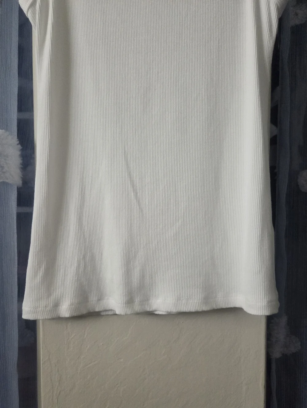 White Ribbed Racer Style Tank Top - Picture 4 of 8